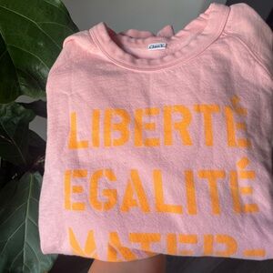 Clare V x EMC Pink Crewneck Sweatshirt Medium